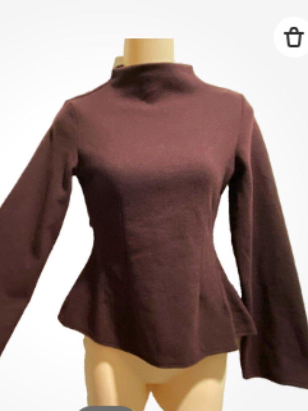 Divided New Peplum Mock Neck Defined Waist Preppy Office Knit Sweater Top XS